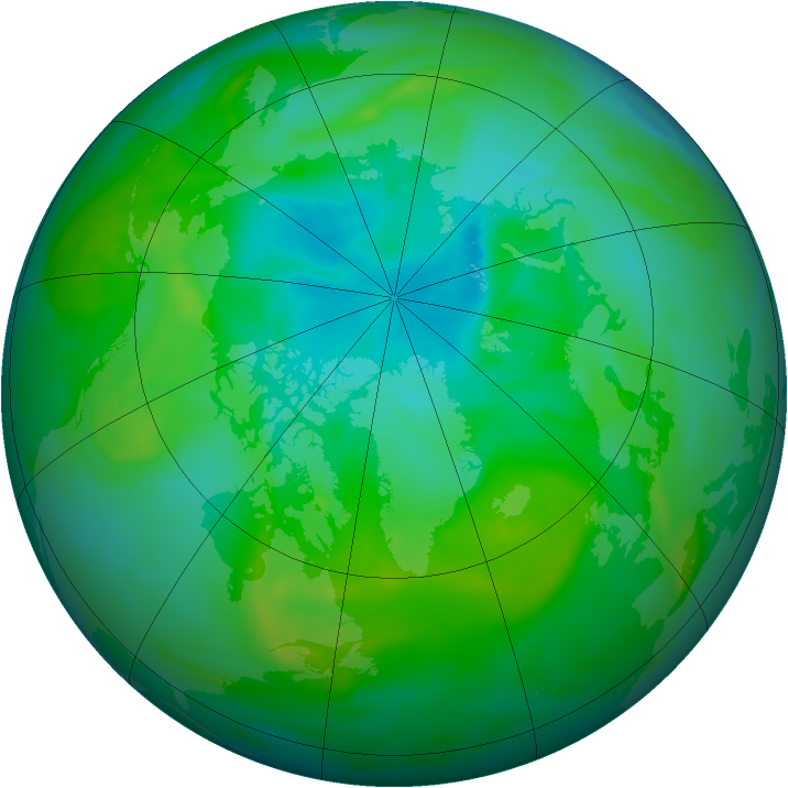Arctic ozone map for 02 August 2005